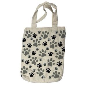 Paw Print Canvas Tote Bag.
